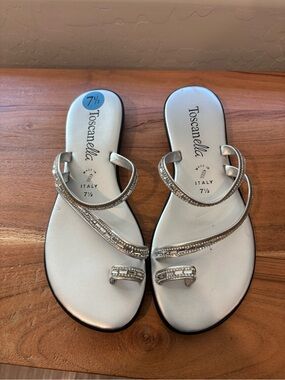 Silver Jeweled Women’s Sandals